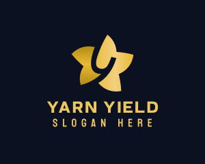 Gold Star Letter Y logo design