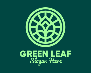 Green Leaf Outline logo design