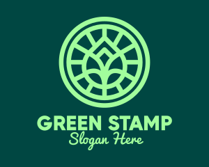 Green Leaf Outline logo design