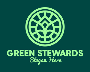 Green Leaf Outline logo design