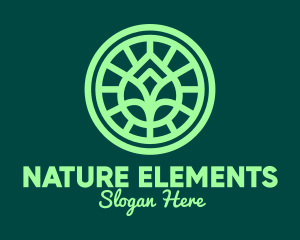 Green Leaf Outline logo design