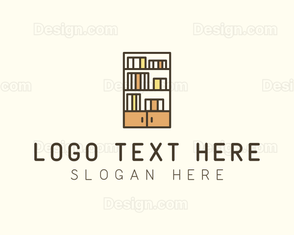 Library Bookshelf Furniture Logo