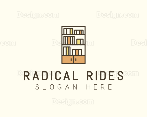 Library Bookshelf Furniture Logo