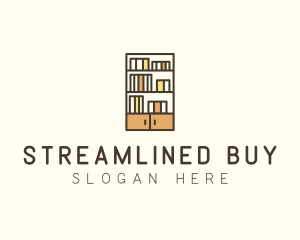 Library Bookshelf Furniture Logo