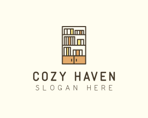 Library Bookshelf Furniture logo design