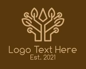 Brown Symmetrical Tree  logo