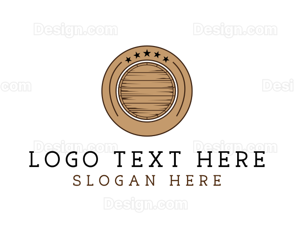 Wooden Barrel Badge Logo