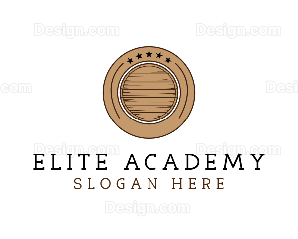 Wooden Barrel Badge Logo