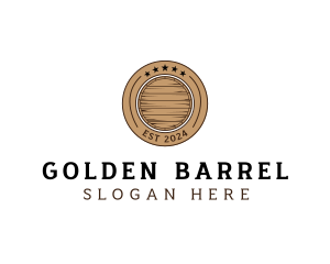 Wooden Barrel Badge logo design