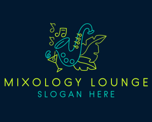 Saxophone Cocktail Bar  logo design