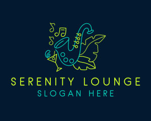 Saxophone Cocktail Bar  logo design