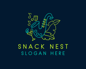 Saxophone Cocktail Bar  logo design