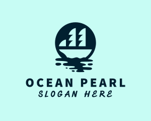 Ocean Water Galleon  logo design