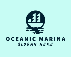 Ocean Water Galleon  logo design