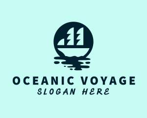 Ocean Water Galleon  logo design