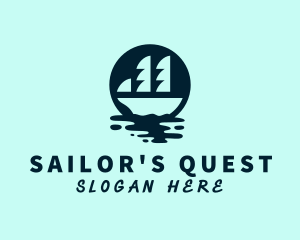 Ocean Water Galleon  logo design