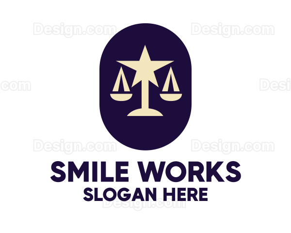 Legal Lawyer Scales Star Logo