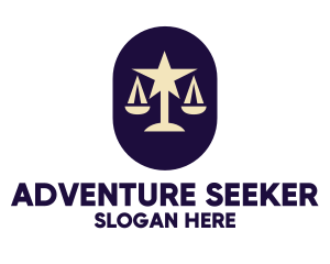 Legal Lawyer Scales Star logo design