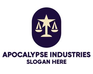 Legal Lawyer Scales Star logo design