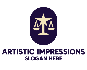 Legal Lawyer Scales Star logo design