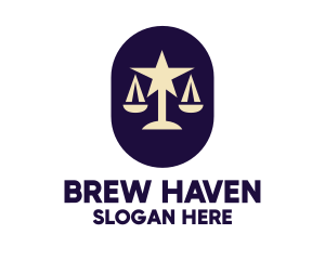 Legal Lawyer Scales Star logo design