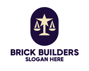 Legal Lawyer Scales Star logo design