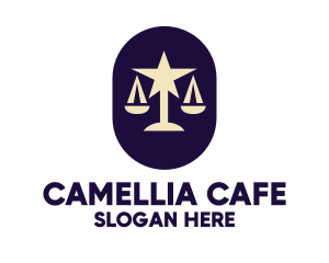 Legal Lawyer Scales Star logo design