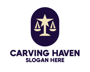 Legal Lawyer Scales Star logo design