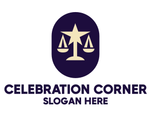 Legal Lawyer Scales Star logo design