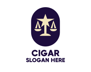 Legal Lawyer Scales Star logo design