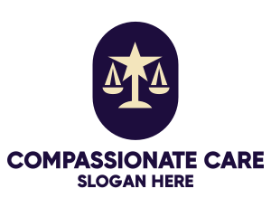 Legal Lawyer Scales Star logo design