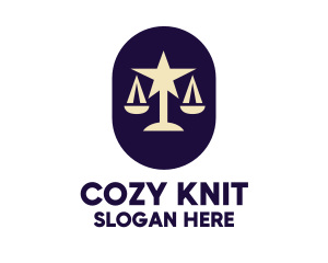 Legal Lawyer Scales Star logo design