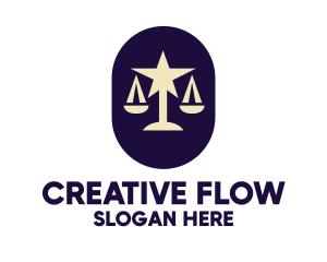 Legal Lawyer Scales Star logo design