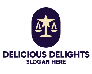 Legal Lawyer Scales Star logo design