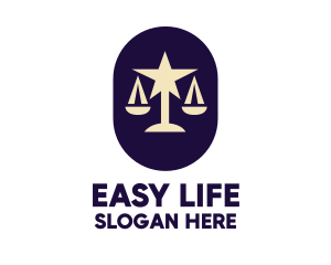 Legal Lawyer Scales Star logo design