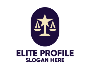 Legal Lawyer Scales Star logo design