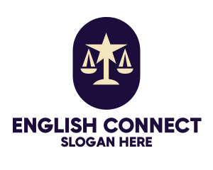 Legal Lawyer Scales Star logo design