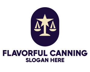 Legal Lawyer Scales Star logo design