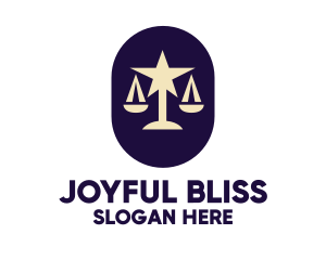 Legal Lawyer Scales Star logo design