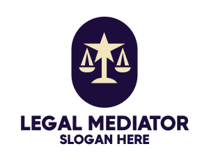 Legal Lawyer Scales Star logo design