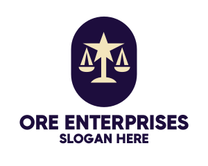 Legal Lawyer Scales Star logo design