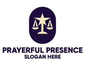 Legal Lawyer Scales Star logo design