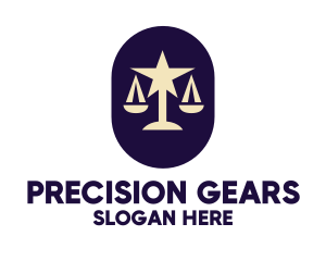 Legal Lawyer Scales Star logo design