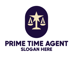 Legal Lawyer Scales Star logo design