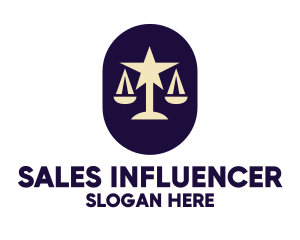 Legal Lawyer Scales Star logo design