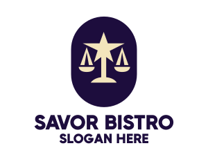 Legal Lawyer Scales Star logo design