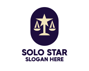 Legal Lawyer Scales Star logo design