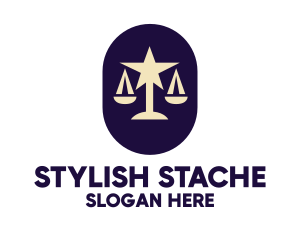 Legal Lawyer Scales Star logo design