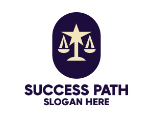 Legal Lawyer Scales Star logo design