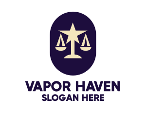 Legal Lawyer Scales Star logo design